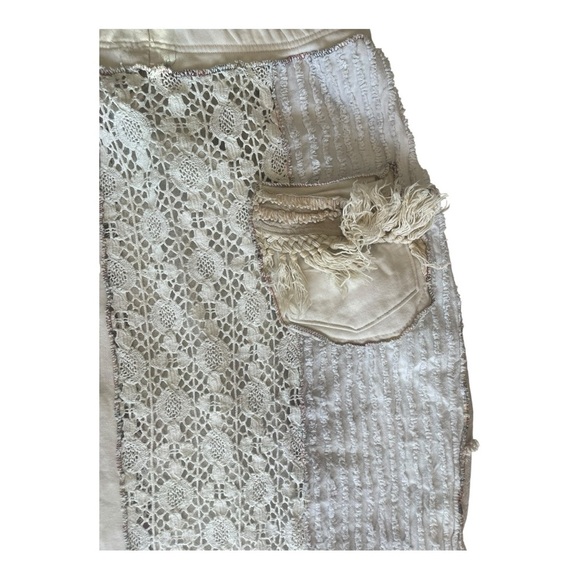 Jelbel Up cycled Lace and Embroidery Patchwork Midi Skirt -ONE of a Kind - Picture 4 of 13
